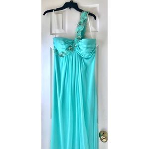 XSCAPE Seafoam Green Prom Dress